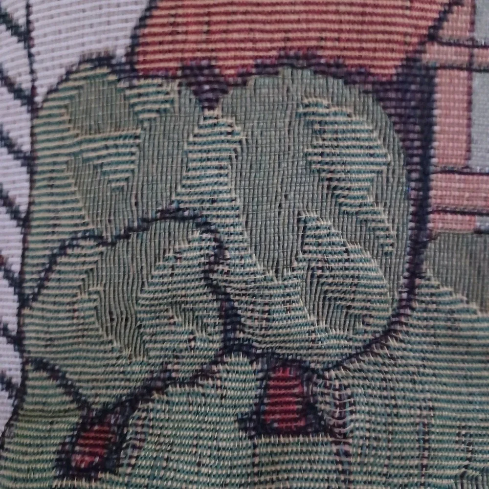 Vintage Needlepoint French Knot Cottage Garden Purse Embroidered Metal Handle‎